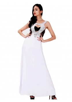 Sexy White Backless Long Dress