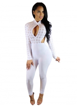 White Cut Out Long Jumpsuit