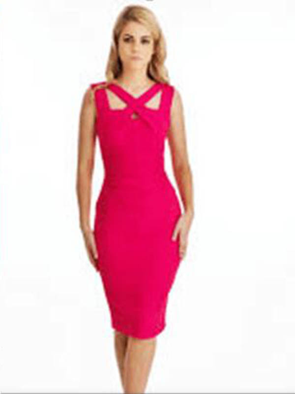 Rose Sleeveless Bodycon Dress