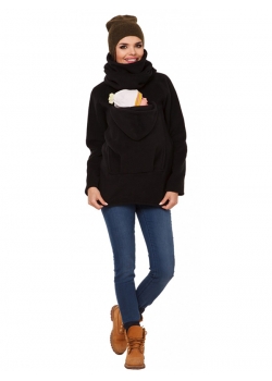 Relaxed Pregnancy Baby Zipper Black Personalized Hoodies