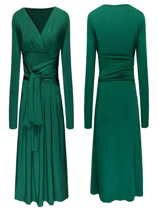 Long Sleeve Knee-length Vintage Dress