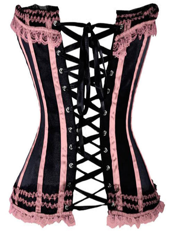 Pink Strapless Burlesque Corset S-6XL