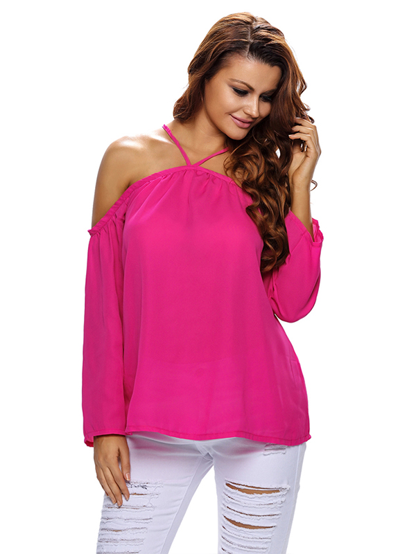 Rose Hollow Out Sleeve Women Blouses