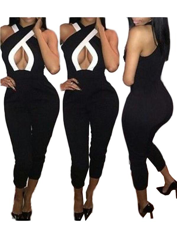 Sexy Black Onesies Bodycon Jumpsuits