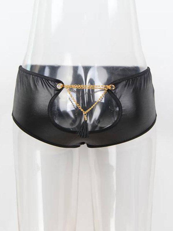 XL-6XL Black Sexy Vinyl Pants