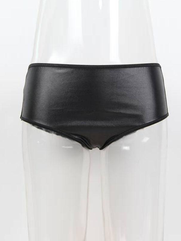 XL-6XL Black Sexy Vinyl Pants