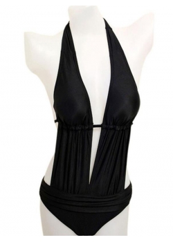 Black One Piece Monokini Swimsuit