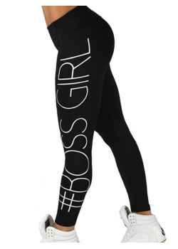 Black Sexy Women Letters Printed Legging
