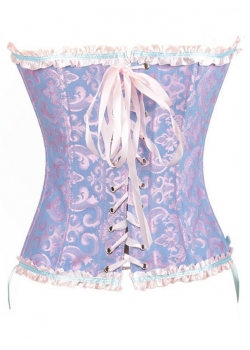 Blue Strapless Brocade Bridal Corset XS-6XL