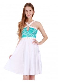 Elegant Cut Out Party Dress With Rivet