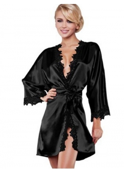 Elegant Summer Style Limited Kimono Robe Black