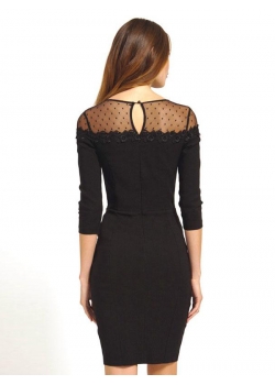 Fashion Black Midi Mesh Dresses