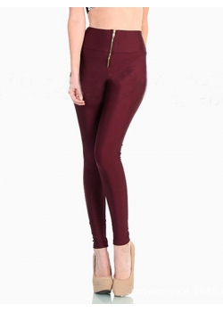 Fashion Women High Waist Leggings With Zipper