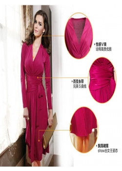 Long Sleeve Knee-length Vintage Dress