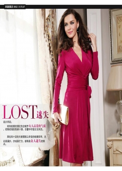 Long Sleeve Knee-length Vintage Dress