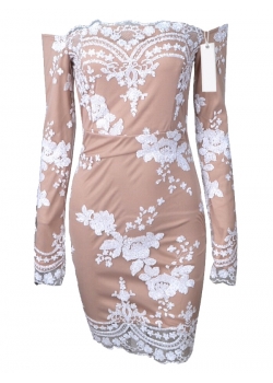 Off Shoulder Women Print Casual Dress