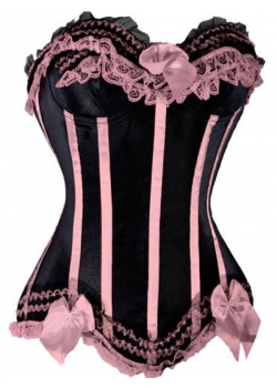 Pink Strapless Burlesque Corset S-6XL