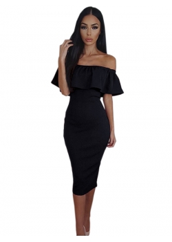 Women Off Shoulder Midi Dress