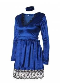 Women V-Neck Long Sleeve Casual Dress