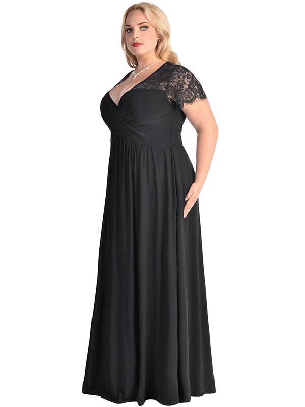 Black Sexy Lace Plus Size Dress