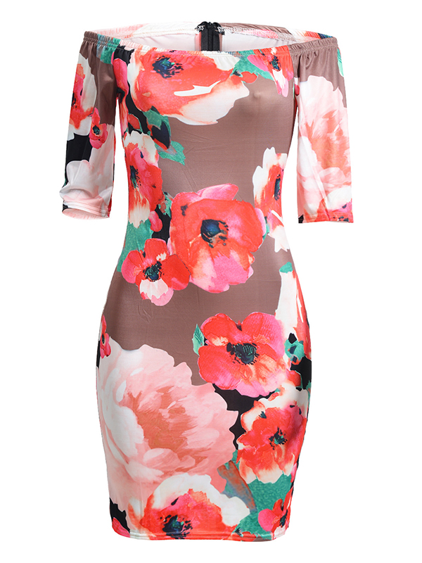 Red Sexy Off Shoulder Bodycon Dress