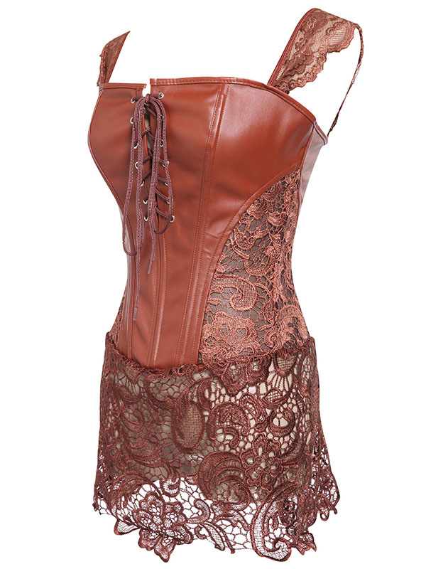 Woman Leather Sexy Overbust Corset