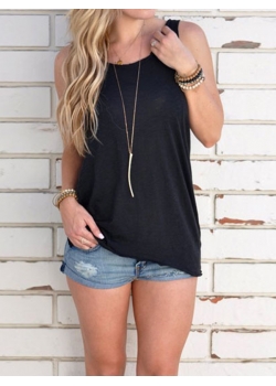 Black Fashion Sleeveless Women Blouse