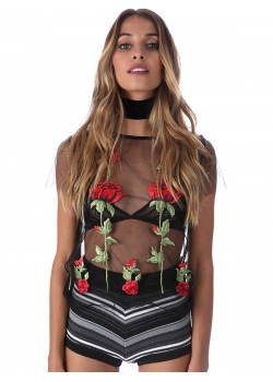 Black Sexy Transparent Women Blouse