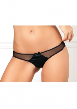 Black Stransparent Women Vinyl Panties