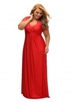 Plus Size Red Sexy Long Dress