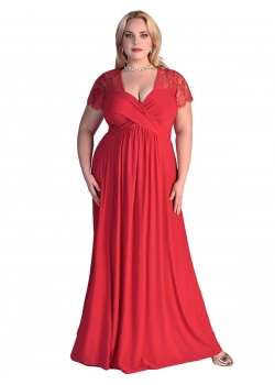 Plus Size Red Sexy Long Dress