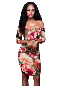 Red Sexy Off Shoulder Bodycon Dress