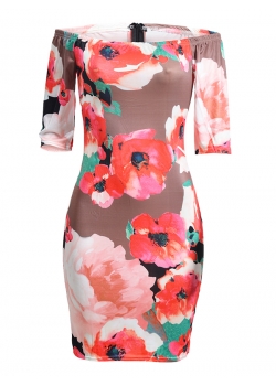 Red Sexy Off Shoulder Bodycon Dress