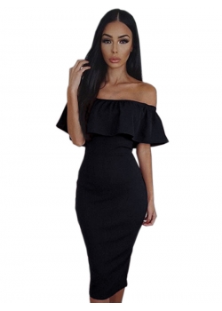 Women Off Shoulder Midi Dress