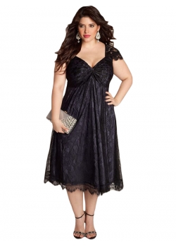 XL-3XL Women Black Long Dress