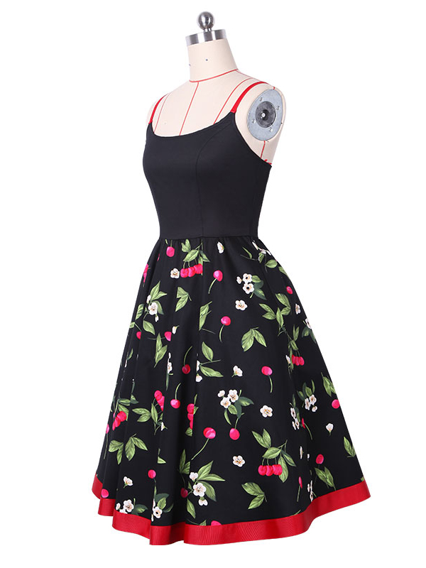 Fashion Black Vintage Casual Dress