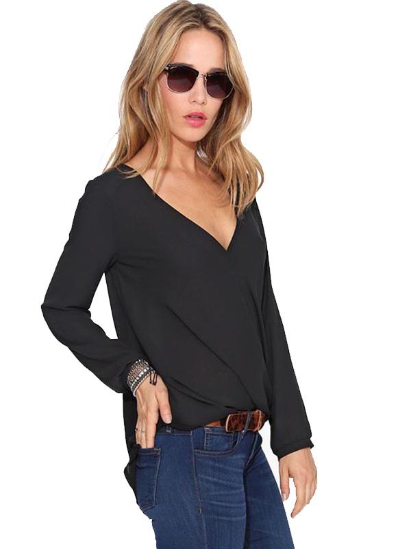 Fashion Black ​Long Sleeve Tops