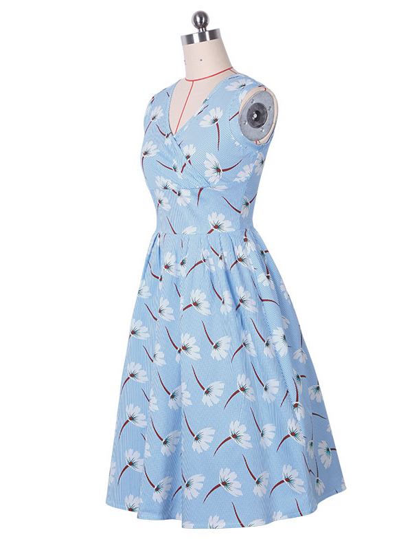 Fashion Sleeveless Printed Casual Dress