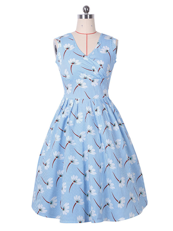 Fashion Sleeveless Printed Casual Dress