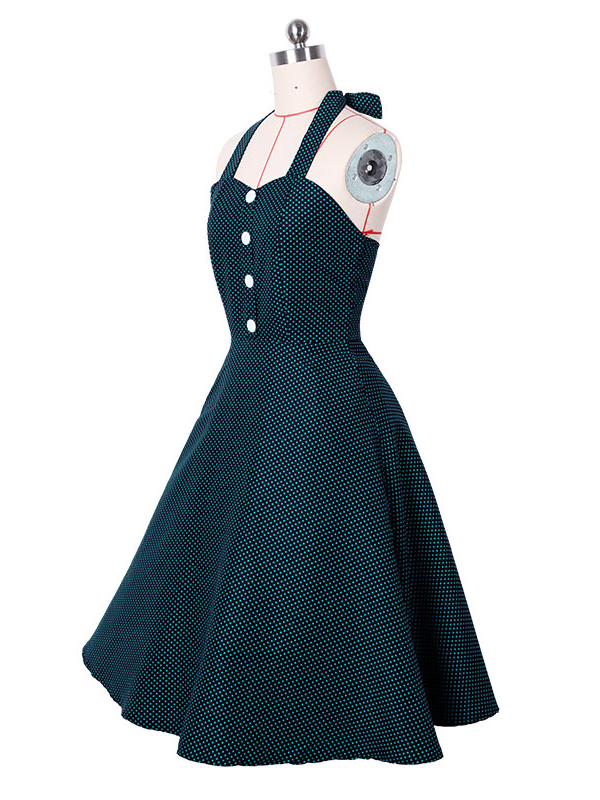 Green Dots Fashion Women Casual Dress