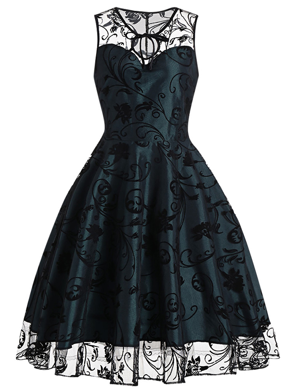 Green Sexy Vintage Casual Dress