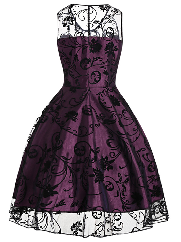 Red Sexy Sleeveless Vintage Dress