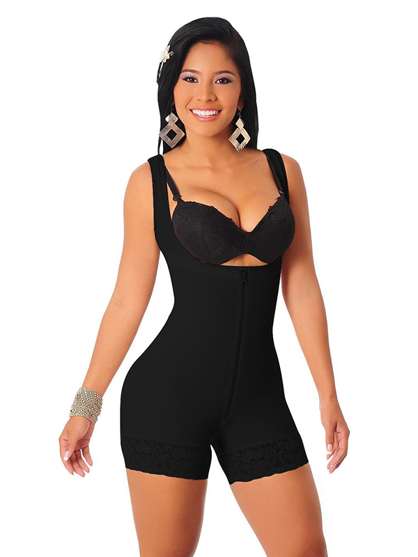 Sexy Black Women Slim Shapewear With Zipper