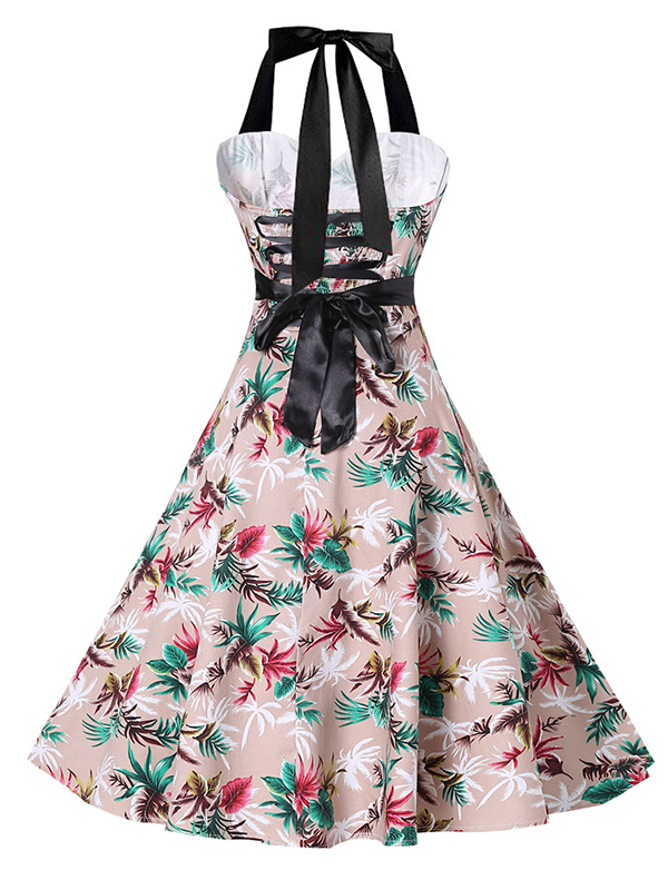 Vintage Floral Printed Casual Dress