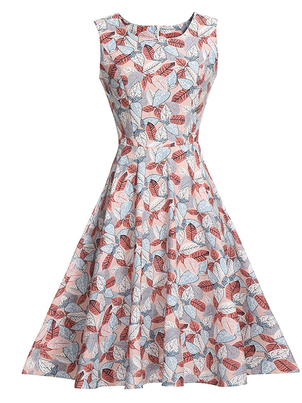 Women Fashion Floral Printed Casual Dress
