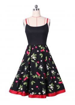 Fashion Black Vintage Casual Dress