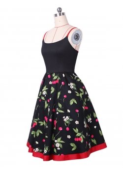 Fashion Black Vintage Casual Dress