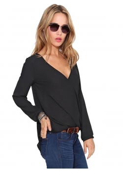 Fashion Black ​Long Sleeve Tops