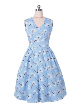 Fashion Sleeveless Printed Casual Dress