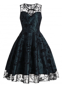 Green Sexy Vintage Casual Dress